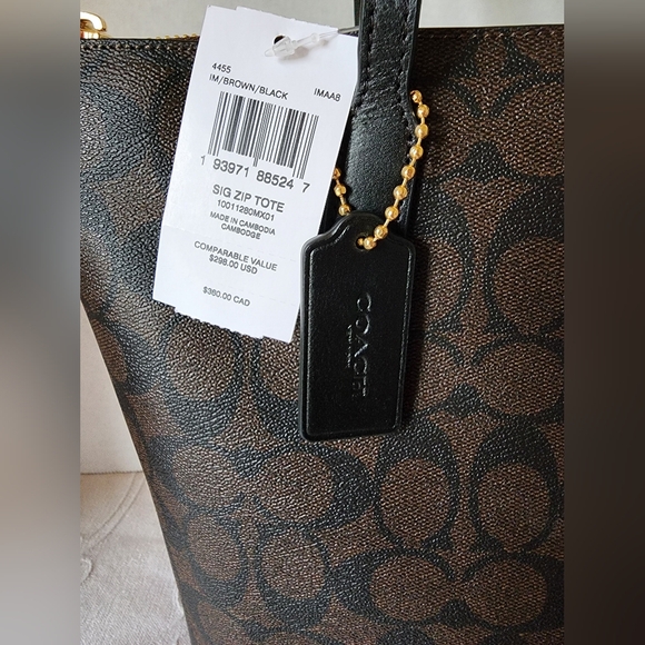 ✨️NWT Coach 2FER✨️Signature Zip Top Tote (2024) & Matching Wristlet - Picture 3 of 12